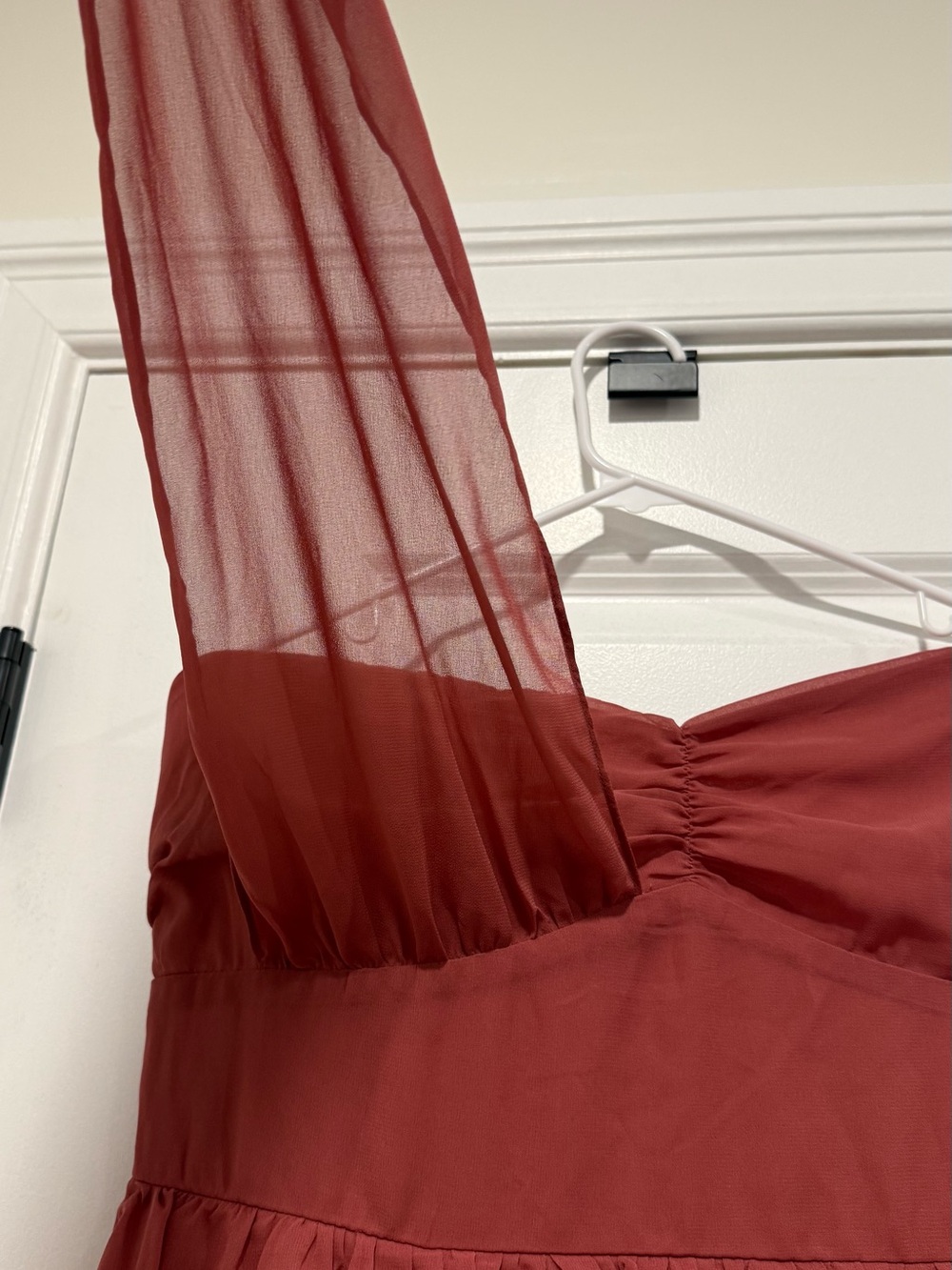 Lulu's One-Shoulder Tiered Maxi Dress in Rose - Picture 3 of 3